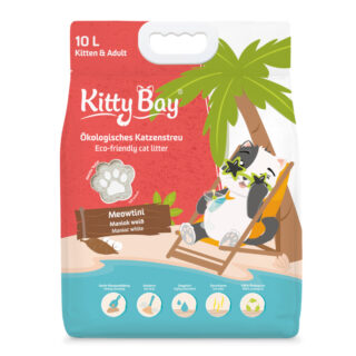 KittyBay Ökologisches Katzenstreu Meowtini Weißer Maniok - Sparpaket: 3 x 10 l (18 kg)
