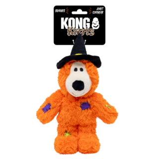 KONG Hundespielzeug WildKnots Halloween Hexen-Bär, orange - ca. L 22 x B 12 x H 18 cm