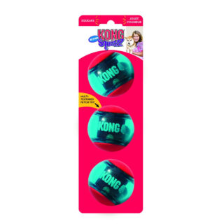 KONG Squeezz Action Ball - 3 Stück, Größe M: Ø ca. 6 cm