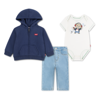 Levis Kids Body & Hose "LVB 3PC FULL ZIP HOODIE SET" Set, 3 & Sweatjacke - for Boys
