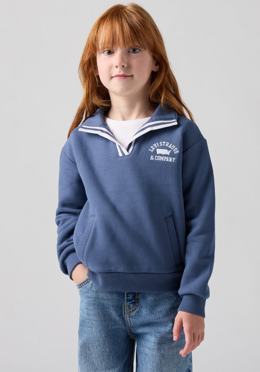 Levis Kids Sweatshirt "LVG COLLEGIATE LS COLLAR TOP", mit Umlegekragen und Taschen, for Girls