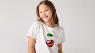 Levis Kids T-Shirt "LVG DISCO CHERRY SS TEE" for Girls, mit Frontprint