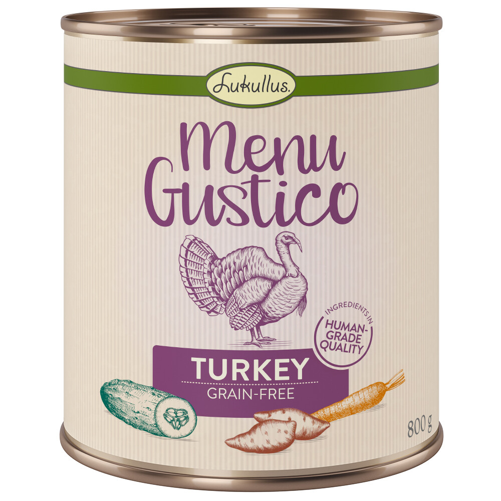 Lukullus Menu Gustico - Pute mit Süßkartoffel, Zucchini und Karotten - 6 x 400 g