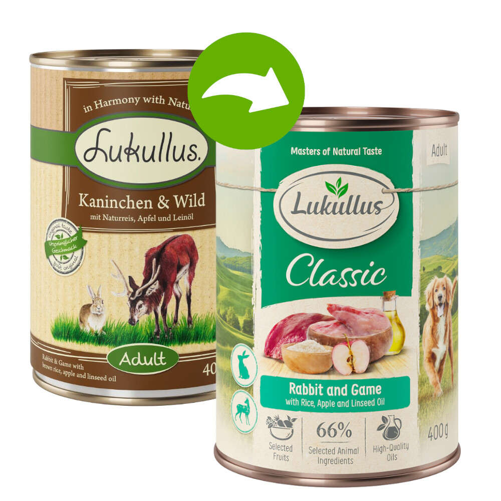 Lukullus Naturkost Adult 6 x 400 g - Lachs & Huhn