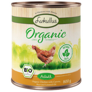 Lukullus Organic Adult Huhn mit Karotte (glutenfrei) - 6 x 400 g