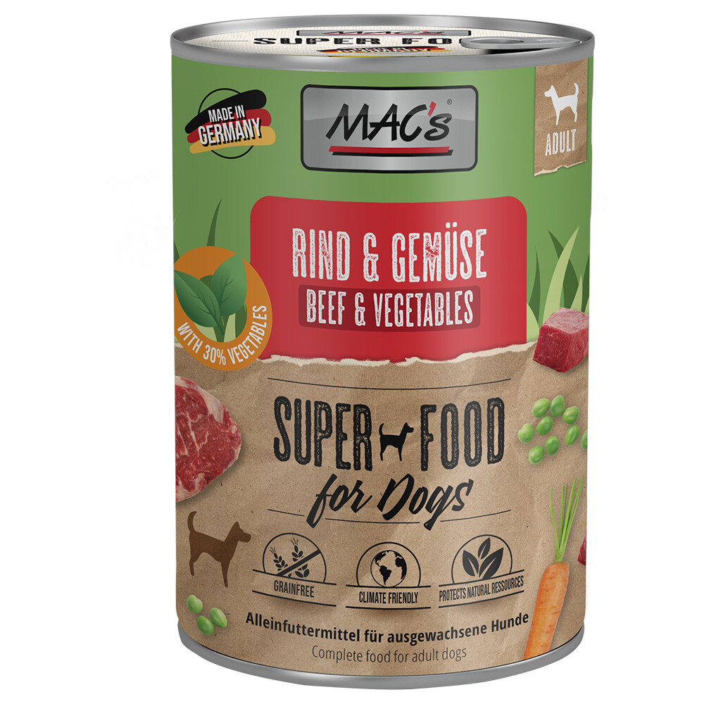 MAC's Nassfutter für Hunde 6 x 400 g - Geflügel & Gemüse