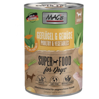 MAC's Nassfutter für Hunde 6 x 400 g - Rind & Gemüse
