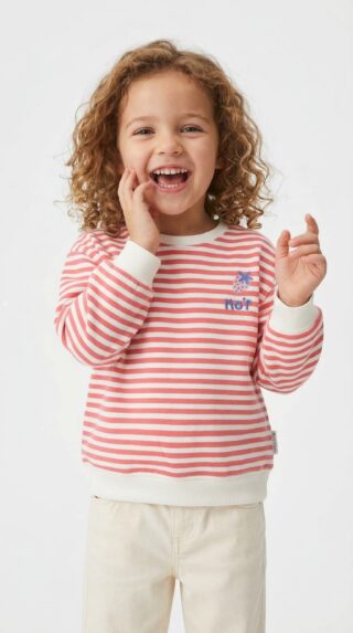 Marc OPolo Sweatshirt, Reine Baumwolle, für kleine Mädchen, kontrastfarbene Details