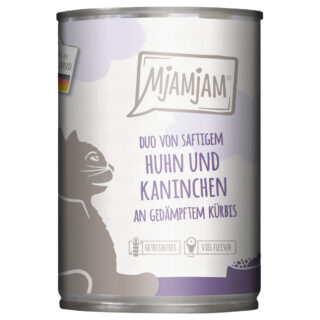 MjAMjAM Duo 6 x 400 g - zarte Ente & gute Pute an gedämpftem Kürbis