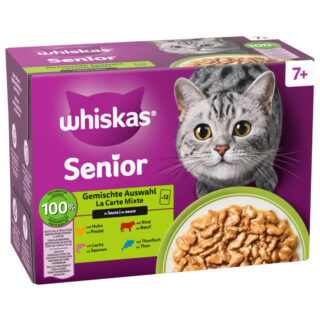 Multipack Whiskas Senior Frischebeutel 12 x 85 g - 7+ Gemischte Auswahl in Sauce