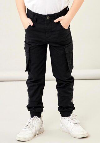 Name It Cargohose "NKMRYAN – für Jungen mit verstellbarem Bund und Stretchkomfort" unifarben, casual, regular fit, Twill