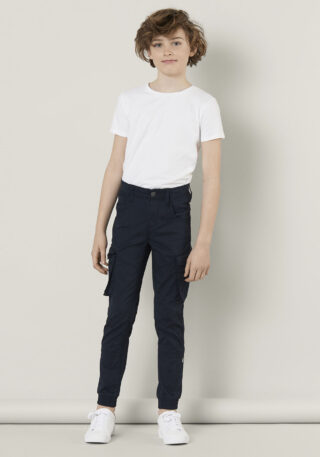 Name It Cargohose "NKMRYAN – für Jungen mit verstellbarem Bund und Stretchkomfort" unifarben, casual, regular fit, Twill