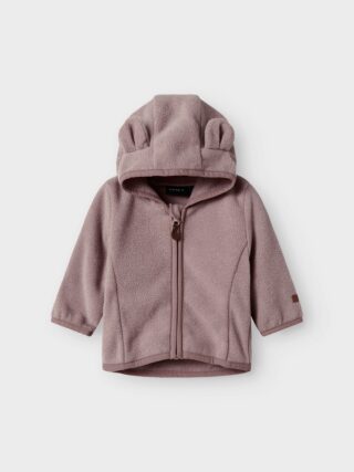 Name It Kapuzenfleecejacke "NBNMEEKO FLEECE JACKET MELANGE" mit Kapuze Fleece, Reißverschluss mit Kinnschutz