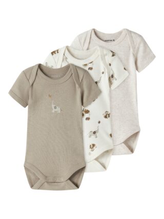 Name It Kurzarmbody "NBNBODY 3P SS ANIMAL NOOS" Packung, 3 tlg.