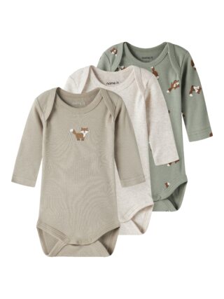 Name It Langarmbody "NBMBODY 3P LS FOX NOOS" Packung, 3 tlg.