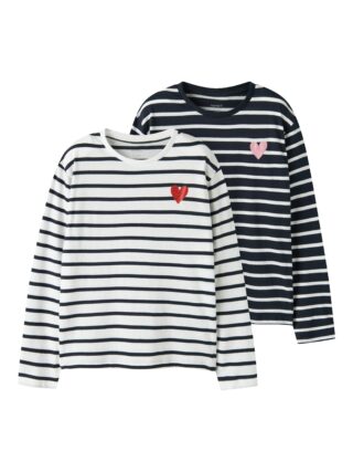 Name It Langarmshirt "NKFTOVELINA 2P LS NREG TOP PB" Packung, 2