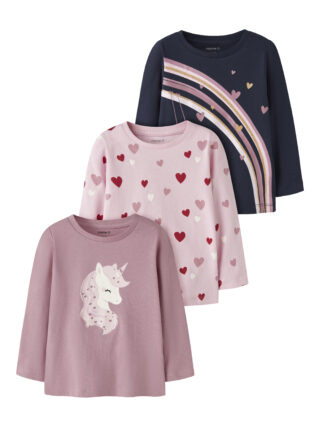 Name It Langarmshirt "NMFNIA 3P LS TOP" Packung, 3 Baumwolle, regular fit