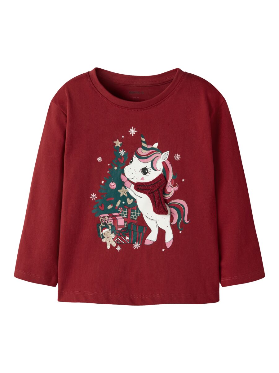 Name It Langarmshirt "NMFREPOLER LS NREG TOP BOX" Weihnachten, Baumwolle