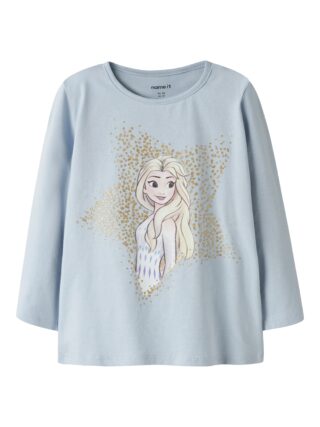 Name It Langarmshirt "NMFSOMA FROZEN LS NREG TOP WDI" Baumwollmischung, regular fit, die Eiskönigin: mit Elsa Glitzerdruck
