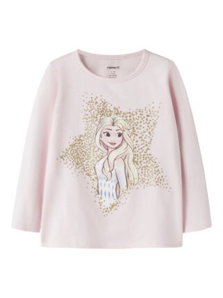 Name It Langarmshirt "NMFSOMA FROZEN LS NREG TOP WDI" Baumwollmischung, regular fit, die Eiskönigin: mit Elsa Glitzerdruck