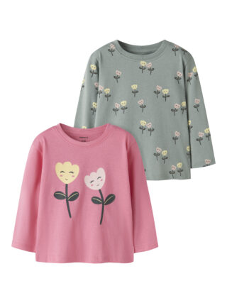 Name It Langarmshirt "NMFVELDA 2P LS NREG TOP" Packung, 2 Baumwolle, regular fit
