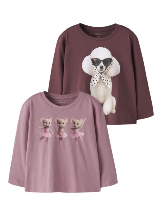 Name It Langarmshirt "NMFVOTEA 2P LS NREG TOP" Packung, 2 Baumwolle, regular fit