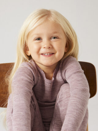 Name It Langarmshirt "NMFWANG WOOL NEEDLE LS TOP SOLID NOOS" aus reiner Merinowolle