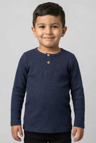 Name It Langarmshirt "NMMKAB LS TOP NOOS" Im Henley-Stil - mit kurzer Knopfleise, normal geschnitten