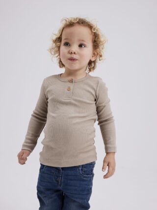 Name It Langarmshirt "NMMKAB LS TOP NOOS" Im Henley-Stil - mit kurzer Knopfleise, normal geschnitten