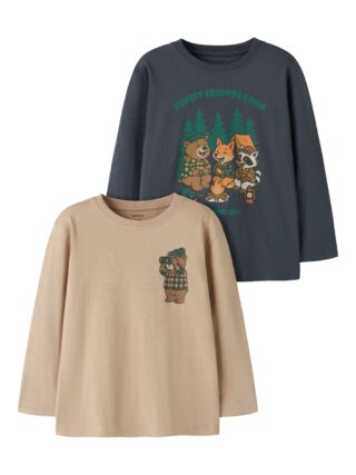 Name It Langarmshirt "NMMVOLIX 2P LS NREG TOP" Packung, 2 Baumwolle, regular fit