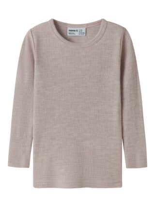 Name It Langarmshirt "NMNWAX WOOL RIB LS TOP NOOS" aus reiner Merinowolle