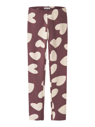 Name It Leggings "NKFDAVINA AOP SWE LEGGING BRU NOOS" mit Stretch, regular fit, angeraute Innenseite