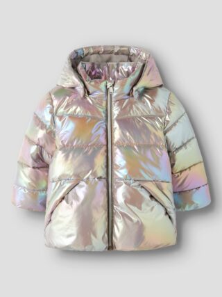 Name It Steppjacke "NMFMOLINA PUFFER JACKET SHINY1" mit Kapuze Kunstfaser