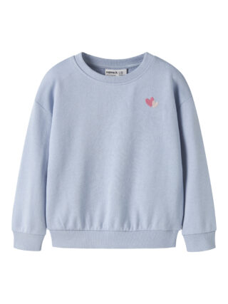 Name It Sweatshirt "NMFVALLENE LS RLX SWEAT UNB", Baumwollmischung, Stickerei