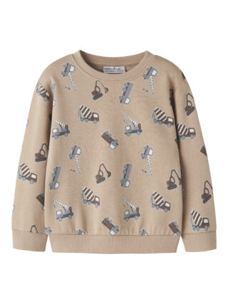 Name It Sweatshirt "NMMVIMO LS NREG AOP SWEAT BRU", Baumwollmischung, regular fit