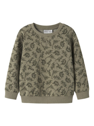 Name It Sweatshirt "NMMVIMO LS NREG AOP SWEAT BRU", Baumwollmischung, regular fit