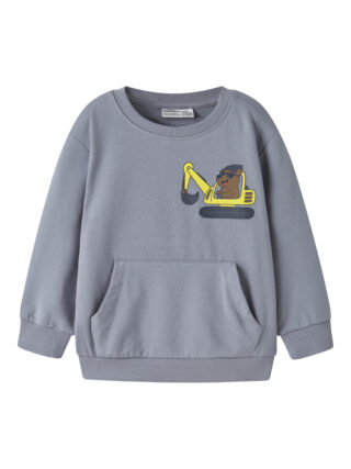 Name It Sweatshirt "NMMVUGO LS NREG SWEAT BRU", Baumwolle mit Stretch, Kängurutasche, regular fit
