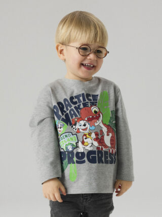 Name It T-Shirt "NMMJIK PAW LS NREG TOP BOX NOOS CPLGM" Baumwollmischung, regular fit