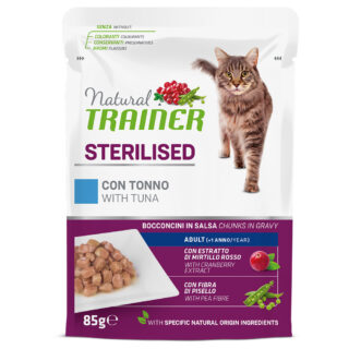 Natural Trainer Adult Sterilised - 24 x 85 g Mixpaket: Truthahn und Kabeljau