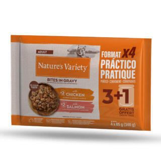 Nature's Variety Bites in Soße Adult 44 x 85 g - mit Truthahn und Thunfisch