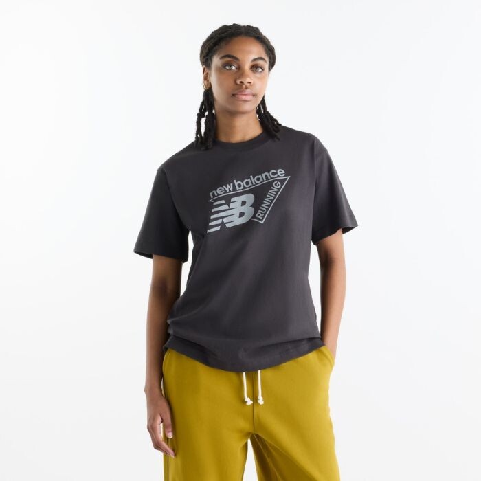 New Balance Classic Tri-Logo SS Tee Gr. L Schwarz Damen