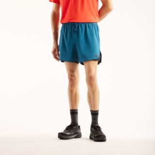 New Balance Run Shorts 5 Inch Gr. XL Blau Herren