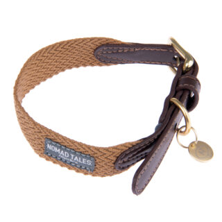 Nomad Tales Bloom Halsband, caramel - Passende Leine: 120 cm lang, 20 mm breit