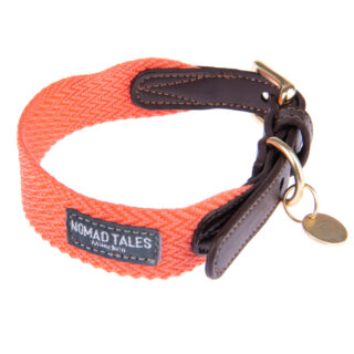 Nomad Tales Bloom Halsband, coral - Passende Leine: 200 cm lang, 20 mm breit