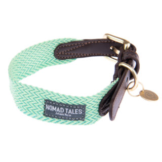 Nomad Tales Halsband Bloom, mint - Größe XL: 52 - 58 cm Halsumfang, 38 mm breit