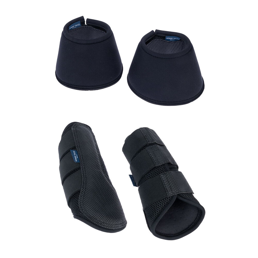 Nomad Tales Set Gamaschen & Hufglocken, schwarz - Hufglocken, Größe XL (2er Set)