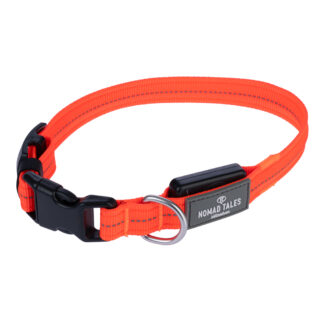 Nomad Tales Spirit USB LED Nylonhalsband, orange - Größe S: 34 - 41 cm Halsumfang