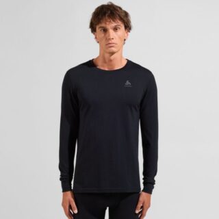 Odlo Merino 200 BL Herren Langarmshirt Crew Neck - Größe M, Schwarz