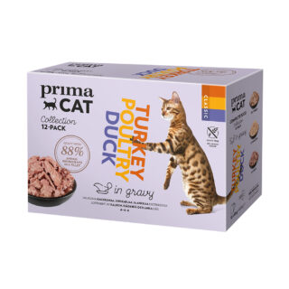 PrimaCat Classic in Soße 12 x 85 g - Sterilized-Mix (2 Sorten)