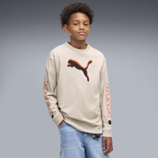 PUMA Langarmshirt "STREET RELAXED LONGSLEEVE TEE B" für Jugendliche, sportlicher Stil, mit Rundhalsausschnitt
